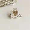 Pinza para el pelo de lazo de perlas minimalista estilo coreano para mujer, Exquisita pinza lateral de nicho de alta gama, Accesorio para el pelo de princesa