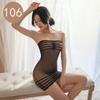 Airu top tomara que caia sexy sexy lingerie listrado de malha transparente saia de quadril sedutora paixão camisola sem alça 106