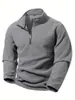 Sudadera con capucha para hombre estilo europeo, otoño/invierno, nueva, cuello alto, polar, media cremallera, manga larga, casual, moderna, versátil