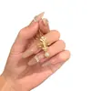 Oro Real 24K Electrochapado Fuerte Retención de Color Punto Francés Diamante Iris Collar Corona Hueca Filigrana Cadena Clavicular Accesorios