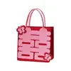 Bolso de Fieltro para Boda Bolso de Mano Bolsa de Almacenamiento con Palabra Feliz para Dama de Honor Bolsa de Regalo Más Caja de Regalo Souvenir de Fieltro