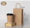 Bolsa de Papel para Empacar Marrón Bolso de Mano Bolsa para Empacar Comida para Llevar Catering Café Horneado Empaque Comercial Bolsa de Regalo de Primavera Personalización