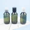 Botella de puré verde oscuro 100ml, botella con tapa de giro y presión, botella de esencia, botella de cebo, botella de medicina, botella con tapa de presión y giro
