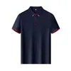 Camisa Polo Pique 195g 60s Algodão Modal Linho Leve Gola Contrastante Manga Curta Camisa de Trabalho Logo Bordado Estampado