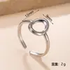 Anillo de Acero Inoxidable de Venta Caliente Transfronteriza Colorido Simple Estilo Fresco Prensa de Aceite Anillo Geométrico Anillo Abierto Redondo Joyería