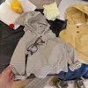 Roupa Térmica Infantil Listrada com Capuz Mágico Outono Inverno Estilo Coreano Bebê Amiga da Pele Macia Manga Longa Pulôver Top