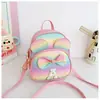 Mochila Escolar para Jardim de Infância de Meninas, Moda Coreana Elegante Bolsa Pequena Casual com Laço de Princesa, Mochila Transversal Sequinada de Uso Duplo para Crianças