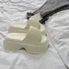 Sandálias de Salto Alto com Plataforma Femininas de Verão Roupas de Fora Moda Antiderrapante Macacão Praia Litoral Chinelos Simples de Verão
