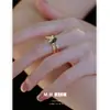 Anillo de Nudo de Bambú de Doble Capa Moderno y Fresco para Mujer, Estilo Chino, Lujo Ligero, Diseño de Nicho, Anillo de Dedo Índice de Gama Alta, Anillo de Dedo del Pie al por Mayor