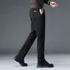 Calça Casual de Chenille Nova para Homens Primavera e Outono, Calça Longa de Cintura Elástica Slim Fit de Perna Reta, Calça de Veludo Cotelê Masculina Outono e Inverno