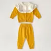 Promoção Conjunto de Suéteres Outono e Inverno Infantil Estilo Coreano Jaqueta de Tricô e Calça/Saia Longa Conjunto de Duas Peças Conjunto de Suéteres para Bebê