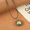 Moda transfronteriza europea y americana nueva aleación gema chapado retro colgante sol luna joyería francesa diy nueva