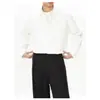 Camisa de Textura Outono/Inverno Estilo Coreano Solta de Manga Longa Masculina Leve Luxo High-End Caimento Moda Cor Sólida Sem Passar