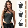 Estilo Europeu e Americano 2026 Verão Nova Roupa Feminina Cor Sólida Tomara que Caia Moda Espinha de Peixe Slim Fit Bandeau Feminino Comércio Exterior Atacado