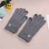 Novas luvas masculinas de fleece ártico quentes de camada dupla inverno tela sensível ao toque forradas com fleece lã fria luvas de tricô atacado