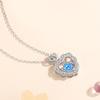 Collar de corazón palpitante de estilo coreano para mujer, de plata de ley 925, con cadena de clavícula de moda en forma de corazón, collar con colgante original en forma de corazón que combina con todo.