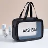Nueva Bolsa de Tocador de PU de Moda, Esencial para Viajes, Bolsa de Maquillaje Portátil Visible, Bolsa de Almacenamiento para Cosméticos Engrosada y Duradera
