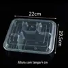Caixa de almoço descartável de plástico caixa de almoço de arroz para levar caixa de embalagem transparente tigela de sopa com tampa caixa de almoço espessa atacado
