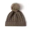 Cachemira Otoño/Invierno 2026 Nuevo Suéter de Punto de Alta Gama para Mujer Calidez para Exteriores Jacquard Gorro con Pompón Protección para los Oídos Gorro de Punto Casual
