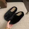 Pantuflas de invierno para mujer para exteriores, mules casuales sin cordones con diseño de punta cerrada, forradas de felpa para mayor calidez