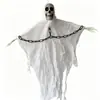 Decoración de Halloween calavera gasa colgante fantasma, habitación embrujada, accesorios de decoración de ambiente para fiesta de casa embrujada, fantasma calavera colgante aterrador