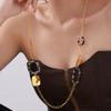 Xinyixin Dongguan Joyería de Acero de Titanio Collar Largo Geométrico de Leopardo Cadena de Lana Maillard Color Dorado Verdadero de 18K Chapado Conservación del Color