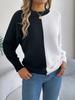 Liquidación Otoño/Invierno 2026 Suéter Pulóver Casual Europeo y Americano con Bloques de Color y Mangas Raglán, Moda Femenina Independiente Transfronteriza Europea y Americana