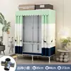 Guarda-roupa simples com juntas de liga de alumínio para uso doméstico, quarto, moradia alugada, guarda-roupa de tecido montado com tubos de aço espessados e reforçados para dormitórios