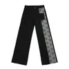 Jeans retro de pierna ancha, con estampado de estrellas estilo americano para primavera y verano, muy adornados, corte holgado, casual, de bloques de color, largos hasta el suelo, modernos, para hombre y mujer