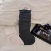 Meias de pelo cinza para mulheres, outono e inverno, meias finas de lã para tornozelo, combinadas com sapatos pequenos de couro, estilo Miu, meias quentes de meia-canela