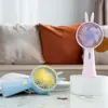 Popular Ventilador de Mano Mini con Orejas de Conejo, Recargable por USB, Portátil, Silencioso, Doble Uso para Escritorio, Ventilador Lindo, Al por Mayor en Stock