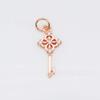Colgante pequeño de flor nota clave incrustada en oro de 18 quilates, accesorios para pulsera, collar, pendientes de oro rosa para bricolaje