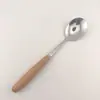 Cubiertos de Acero Inoxidable con Mangos de Madera de Haya, Cucharas, Tenedores, Palillos, Tenedores para Fruta Engrosados, Cucharas para Mezclar, Tenedores para Pastel, Cucharas para Comer