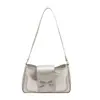 Nuevo diseño de moda con lazo, simple, casual, retro, color liso, bolso pequeño cuadrado de un solo hombro para debajo del brazo de verano 2026 para mujer
