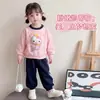 Conjunto de Sudadera para Niñas 2026 Otoño Nueva Moda Burbuja Diseño Pantalones de Manga Larga para Niños Conjunto de Dos Piezas