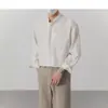 Camisa de Cuello Largo Holgada Estilo Nuevo Chino de Alta Gama para Hombre Primavera Verano Otoño Invierno Top Delgado Moda Casual Camisa de Lino