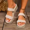 Pantuflas de Tacón de Cuña de Talla Grande para Mujer de Comercio Exterior Europeo y Americano 2026 Verano Nueva Moda Zapatos Cómodos de Suela Gruesa Zapatos de Tacón Alto Venta al por Mayor