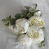 11 flores de peonía artificiales con forma de tenedor para bodas, mesas, fondo principal, adornos de seda para sala de estar y dormitorio.