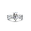 Anillo corona cruzado de plata de ley S925 con moissanita para mujer de 1 quilate, joyería de plata de moda coreana de fábrica