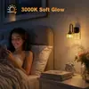 Luz de Noche Creativa Gy234 Tulipán Verde Pantalla de Vidrio Estilo Pasillo Dormitorio Mesita de Noche Sensor de Atmósfera Luz Nocturna