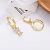 Pendientes rectangulares coloridos de alta gama, superventas transfronterizos europeos y americanos, con un diseño elegante y moderno estilo Ins, versátiles para personas a la moda