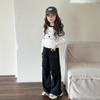 Camiseta de Manga Larga para Niña de Principios de Otoño Nueva Elegante Top Infantil Versátil Primavera y Otoño Camiseta Básica de Bloques de Color