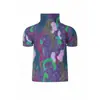Camiseta ligera transpirable de manga corta, ajustada, elástica, con raya vertical, cuello alto, chaqueta de verano nueva arrugada Western Air para mujer
