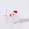 Paisagem em miniatura, pato fofo com chapéu de Natal brilhante, esfera de cristal para jardinagem, ornamentos decorativos, miniaturas de mesa