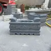 Mesa de chá pequena estilo Zen base de castiçal de pedra incensário frente de túmulo ao ar livre para queimar incenso Mármore Branco Pedra Verde Ornamento Retangular