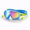 Nuevas gafas de natación para niños, armazón grande y genial, tapones para los oídos unidos, galvanizado colorido, antivaho, antiagua, anti-ultravioleta, fabricantes de gafas de natación