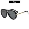 Gafas de sol retro de moda europea y americana, nuevo estilo, doble puente, montura grande estilo aviador, gafas versátiles casuales personalizadas de moda para mujer