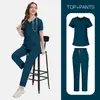 Roupa de trabalho médica de duas peças multicolorida, uniformes cirúrgicos elásticos para vendas transfronteiriças, uniformes cirúrgicos para hospitais e clínicas de animais de estimação
