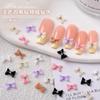10 piezas de arte de uñas resina de lazo francés con taladro estrictamente seleccionadas color de moda lazo pequeño estilo fragante decoraciones de taladro de uñas de color