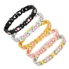 Bestseller transfronteiriço moda europeia e americana pulseira magnética completa removível de liga ecológica com diamantes pulseira feminina ajustável
